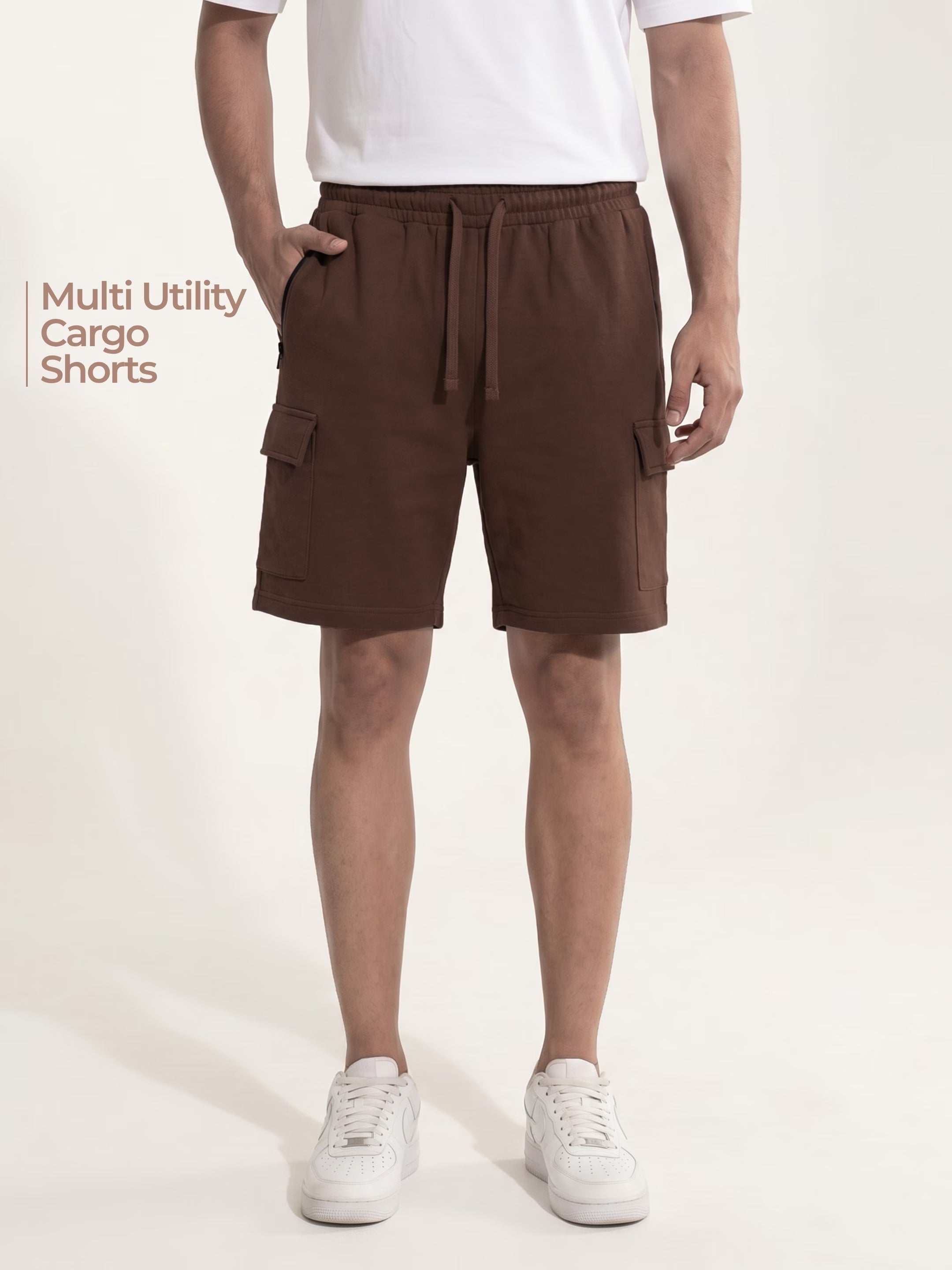 Brown Cargo Cotton Men's Shorts