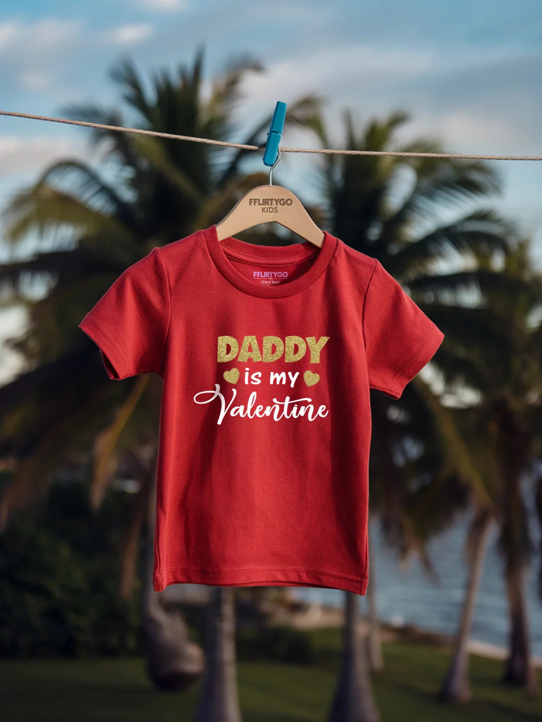 Daddy Is My Valentine Kids T Shirt